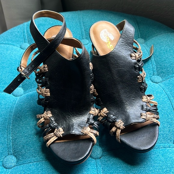 Coach black and brown heels | Size 8 - Picture 2 of 7